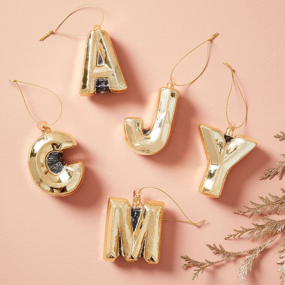 Mercury Glass Letter Ornaments West Elm Australia